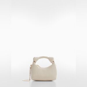 Mango TEXTURED KNOT HANDLE BAG with chain EUC